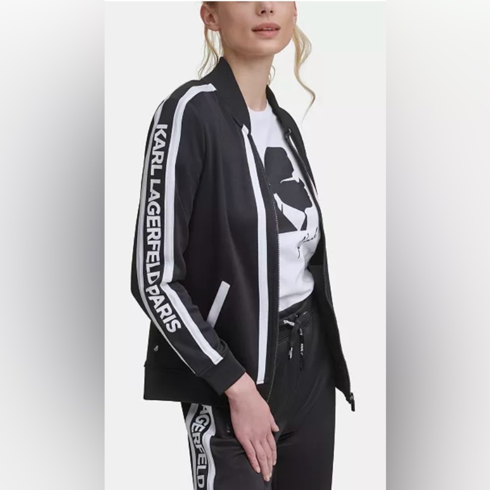 New🔥 KARL LAGERFELD PARIS
Women's Block Letter
Athleisure Jacket.size M/XL